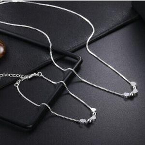 NEW 925 sterling silver necklace/bracelet set